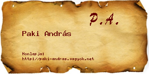 Paki András névjegykártya